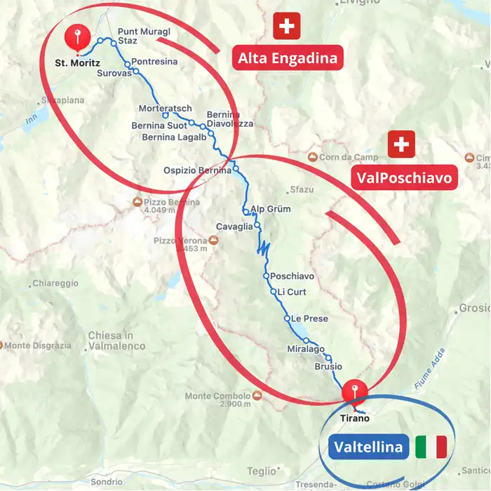 mapa tren bernina regional mapa tren bernina regional